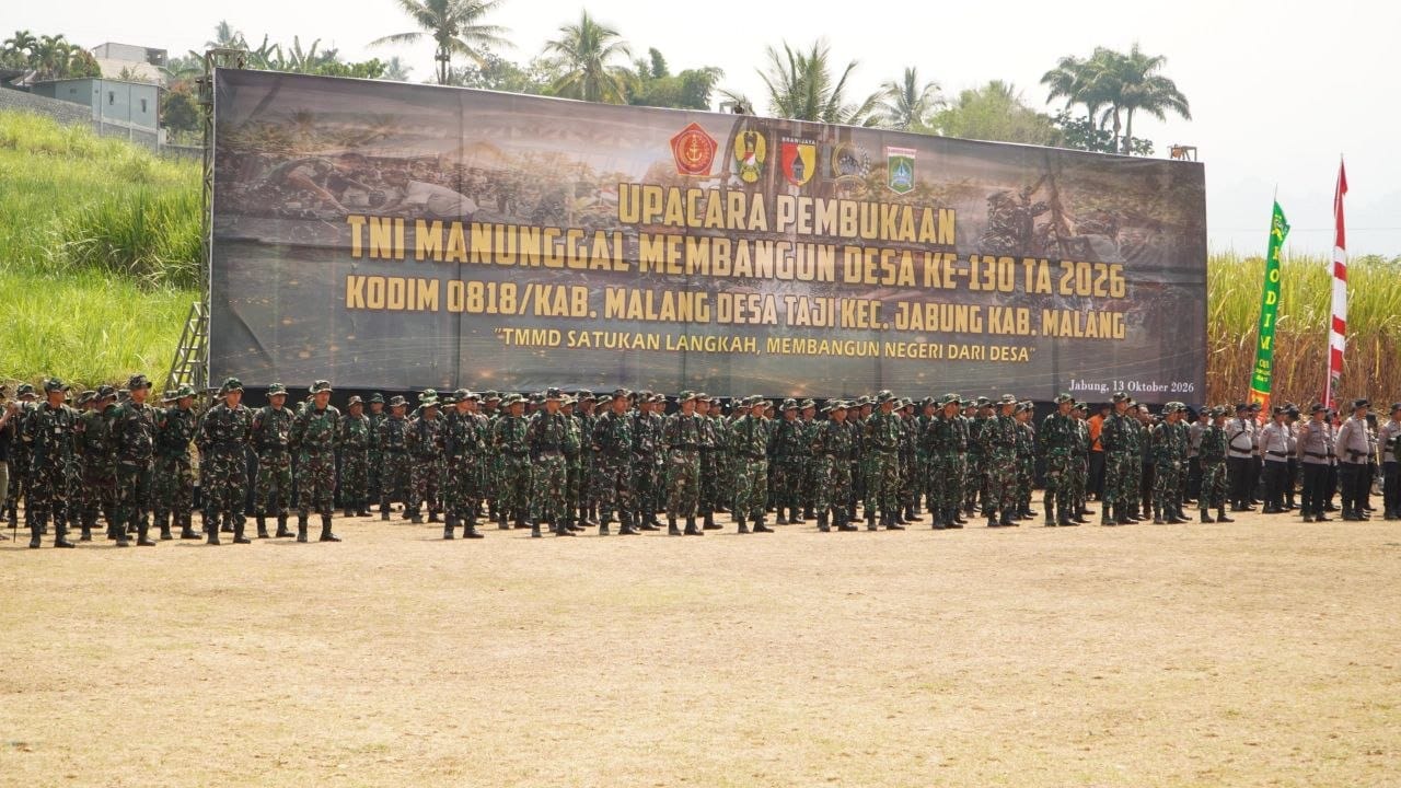 Komitmen Bersama TNI-Polri dan Masyarakat dalam TMMD ke-130 di Malang